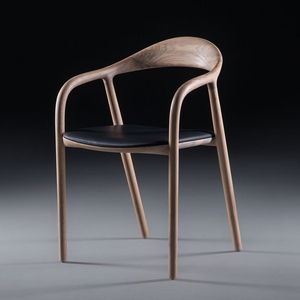 Sedia <span class=keywords><strong>da</strong></span> <span class=keywords><strong>Pranzo</strong></span> di Lusso Stile Nordico di Alta Qualità in Legno Massello con Struttura in Legno di Rovere e Seduta in Pelle per <span class=keywords><strong>Sala</strong></span> <span class=keywords><strong>da</strong></span> <span class=keywords><strong>Pranzo</strong></span> - Product Image 1