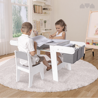 Table d'activités sensorielles moderne carrée en bois de haute qualité, écologique et durable, pour enfants, lecture et jeu dans les salons à domicile