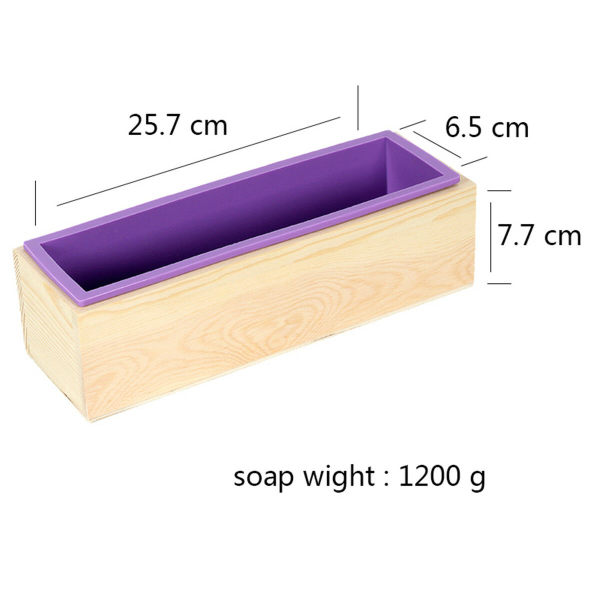 Stampo Per Sapone Rettangolare In Silicone Da 1200 Ml Con Custodia In Legno - Stampo Per Cioccolato, Torte, Budino, Fai Da Te