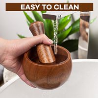 Outil unique de cuisine bol de broyeur en bois ensemble de mortier et de pilon en bois pour guacamole, salsa, broyeur d'herbes et pilule