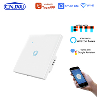 Interrupteur mural intelligent WiFi Tuya 1/2/3/4 gangs 110V/220V avec prise en charge RF433 et Alexa, compatible câblage sans neutre ou avec neutre