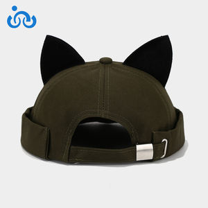 New Style No Brim <span class=keywords><strong>Hat</strong></span> mit niedlichen Katzen ohren Mode Retro Street Hip-Hop Baseball Cap <span class=keywords><strong>Adult</strong></span> Großhandel anpassbare Hut - Product Image 5