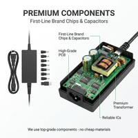 Chargeur mural universel pour ordinateur portable THEONE 45W GaN, embouts interchangeables EU, UK, US, AU, 5 protections pour ordinateurs portables
