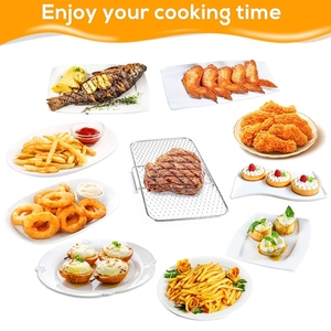 <strong>Air</strong> <strong>Fryer</strong> Accessories 3 Layers Grill Rack Square <strong>Shelf</strong> Oven Accessories Square Food Rack - Product Image 6