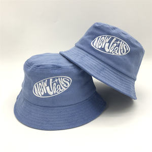 Chapeau seau en <span class=keywords><strong>velours</strong></span> côtelé avec broderie de logo plat personnalisé, chapeau <span class=keywords><strong>bob</strong></span> pour hommes et femmes vente en gros - Product Image 1