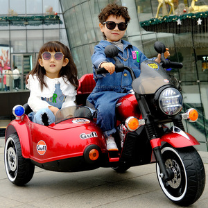 Moto électrique pour enfants avec side-car, rechargeable, deux places, jouet pour garçons et filles - Product Image 4
