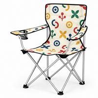 Chaise de plage pliable en gros avec porte-gobelet latéral et logo et motif personnalisés pour l'assemblage de groupes en extérieur