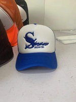 Gorras de camionero promocionales Impresión de LOGOTIPO Material frontal poliéster con esponja, gorra de camionero SnapBack de malla trasera