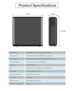 Purificateur d'eau RO à flux direct sans réservoir LSRO-800DE avec 800 GPD, filtration en 3 étapes et conception sans réservoir pour une utilisation domestique en cuisine - Product Image 4