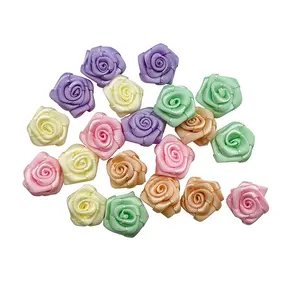 custom wholesale 15mm mini ribbon flowers