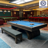 Klassischer Massivholz-Billardtisch mit Steinmarmorplatten Hochwertig 7ft 8ft 9ft für Heim-Snooker & Billard-Sport