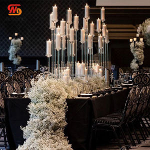 Candelabro de cristal de estilo europeo liso con 10 brazos, centro de mesa, candelabro alto - Product Image 3