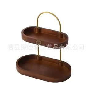 Wooden Cosmetic <b>Shelf</b> Double Layer <b>Desktop</b> Storage Rack For Skincare Perfume Makeup Organizer Retro Color - Product Image 5