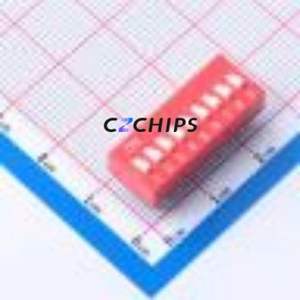 DS-09RP DIP Switch Through hole Component (THT) Switch 9-Bit 2.54mm Red - Product Image 1