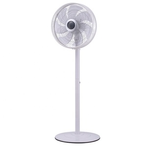 7 hojas ronda 14 pulgadas 2 in1 de rueda de plástico diseño de altura ajustable negro blanco España precio ventilador de pie - Product Image 1