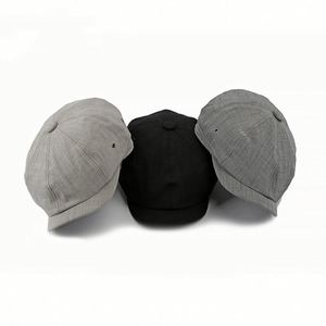 Summer Breathable Vintage British Beret <b>Hat</b> <b>for</b> Men Daily Casual Solid Color 8 Panels Newsboy <b>Hat</b> - Product Image 2