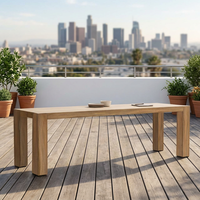 Meubles de jardin, table et chaises de jardin pour villa, ensemble de salle à manger extérieure en teck de luxe, table extérieure pour hôtel, ensemble de salle à manger extérieure pour hôtel