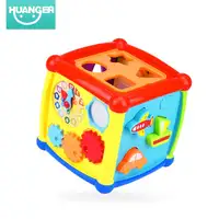 Cubo di attività Huanger giocattoli per bambini cubo di apprendimento multiuso con giocattolo selezionatore a forma di centro di attività musicale per bambini piccoli