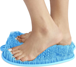 Wholesale TRP+PVC/Wooden Funny <strong>Foot</strong> <strong>Scrubber</strong> Brush Blue Slippers Massager <strong>Shower</strong> Clean Easy <strong>Feet</strong> Brush - Product Image 2