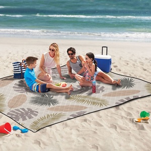 60X80in Hawaii Tropical Flowers Custom Anthurium Print Waterproof Picnic Quilted Foldable Hand Bag Washable Camping Blanket Mat - Product Image 5