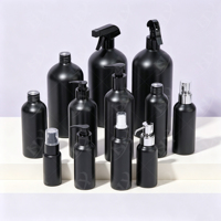 Bouteille en aluminium réutilisable écologique de 100 ml, 250 ml, 600 ml, impression offset pour crème pour le visage, shampoing sec, pompe à mousse noire mate, nasal