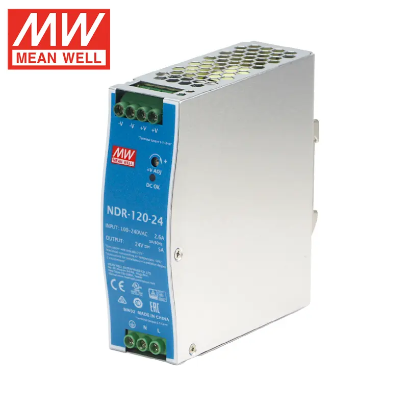 MEANWELL-fuente de alimentación Industrial, NDR-120-24, 120w, 24v, 5A