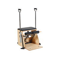 Chaise de stabilité Pilates en bois d'hévéa, structure robuste, revêtement en microfibre épaisse, ressorts améliorés pour studio de yoga, entraînement à domicile