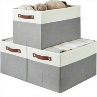 Grande boîte de rangement pliable avec poignée, adaptée pour armoire, étagère, salon