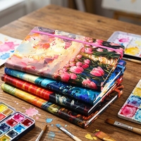 Carnet d'artiste en PU à couverture rigide avec reliure thermique et design exquis, thèmes artistiques variés, cadeaux artistiques, journalisation