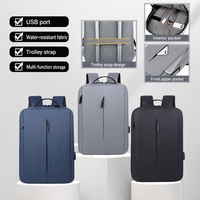 Sac à dos unisexe de voyage et de travail, durable, imperméable, en polyester Oxford, 24L, avec port USB et fermeture éclair, pour étudiants et ordinateurs portables