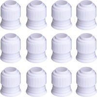 Shappy 12 pièces Embouts de poche à douille standard en plastique pour décoration de gâteaux (Modèle Shappy-Plastic Couplers-01 1.2 X 1