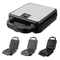 Anbolife - Gaufrier carré XL 4 pièces en acier inoxydable pour le petit-déjeuner et les collations