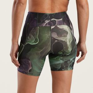 Pantalones Cortos Deportivos de Camuflaje Negro para Hombre y Mujer, Tallas Grandes, Elásticos, de Cintura Alta con Bolsillos, para Entrenamiento y Running - Product Image 2