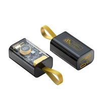 Banco de Energía Portátil de Plástico en Oferta, 10000 mAh, Carga Rápida, Gran Capacidad, Cable Integrado, Logotipo Personalizado