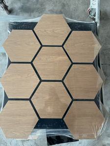 Spot Goods Producer Price Paneles acústicos hexagonales de nogal negro MDF Akupanel Tablero de revestimiento decorativo Aislante de sonido - Product Image 2