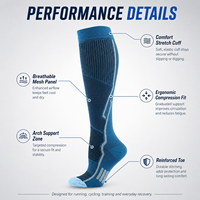 Chaussettes de compression sportives professionnelles à compression graduée, hauteur genou, respirantes, anti-humidité, élastiques, disponibles en OEM/ODM direct