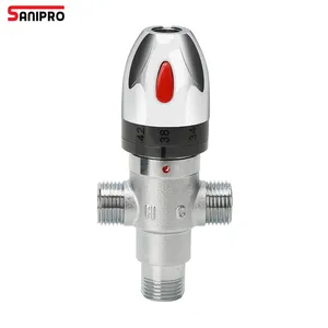 SANIPRO High Quality DN15 1/2" Brass Thermostatic Mixing Valve Bathroom Mixer Valve with Filter Accessories Package