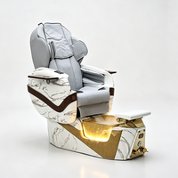 Équipement moderne pour salon de manucure, chaise de spa pour soins des pieds marbrée, chaise de pédicure électrique réglable de luxe avec vapeur pour les pieds