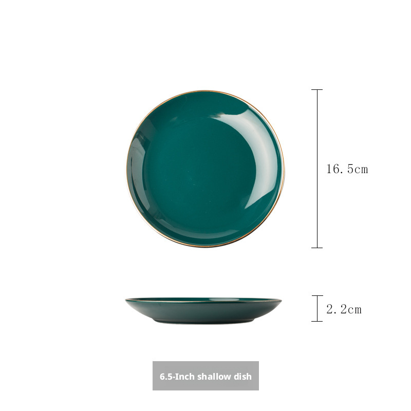 Plato de hueso verde pavo real de 65 pulgadas