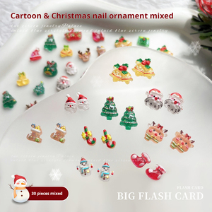 Breloques pour ongles de Noël en forme de dessin animé, décorations d'arbre, accessoires 3D pour nail art pour manucure de fêtes - Product Image 2