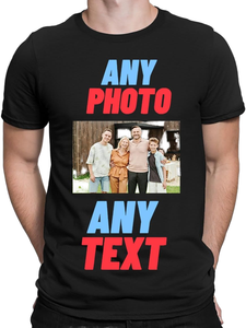 T-shirt personnalisé pour homme avec impression photo, manches courtes, col rond, jersey décontracté, coupe classique, design imprimé numérique sur le devant - Product Image 1
