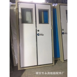 Herrajes Marinos, Puertas de Acero con Ventanas de Aluminio de Doble Hoja, Huecas, de Escape e Insonorizadas - Producción Personalizada - Product Image 1