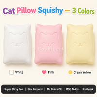 Coussin chat jouet Southpeak, Squishy super collant à remontée lente en PU, jouet anti-stress 8x6cm, 3 couleurs, certifié CE EN71, emballage OPP, fabrication OEM WS