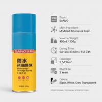 SANVO Spray d'étanchéité imperméable anti-fuite, revêtement bitumineux en aérosol pour toiture, arrêt rapide des fuites de tuyaux, séchage rapide 450ml 300g