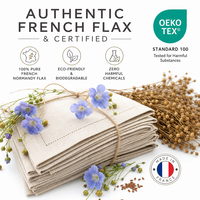 Lot de serviettes de table en lin 100 % lin français, lavées à la pierre, douces, pour dîner, mariage rustique, personnalisables OEM, faible MOQ 50
