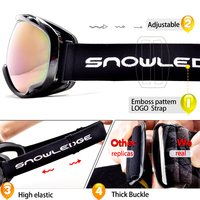 OTG sur lunettes UV 400 lunettes de ski double couche anti-buée lunettes de snowboard pour jeunes pour le ski en plein air le snowboard