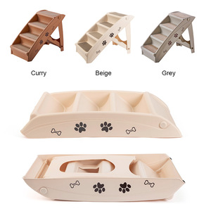 Pet Stairs For <b>Dogs</b> Plastic Non Slip Folding Ladder 3 Step With Paw Print Design For <b>Couch</b> Bed Access - Product Image 3