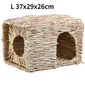 Wholesale Factory Outdoors Hand Made Foldable Woven Grass Pet <strong>Rabbit</strong> Hamster Guinea Pig Cage Nests <strong>House</strong> Small Animals <strong>House</strong> - Product Image 6