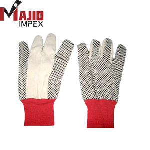 Leather Safety <b>Gloves</b> with <b>PVC</b> Dots 14 Inch Customized Color BEST PRICE - Product Image 2