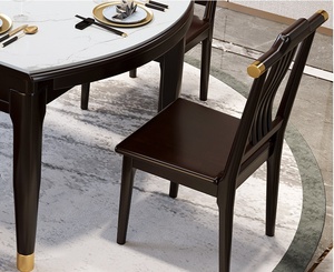 Mới Trung Quốc Mun Rắn Gỗ Bàn Ăn Đặt Cho <span class=keywords><strong>6</strong></span> Hiện Đại Đơn Giản Rock Tấm Nhà Hàng Mở Dài Vuông Vòng Bàn Ăn - Product Image 5